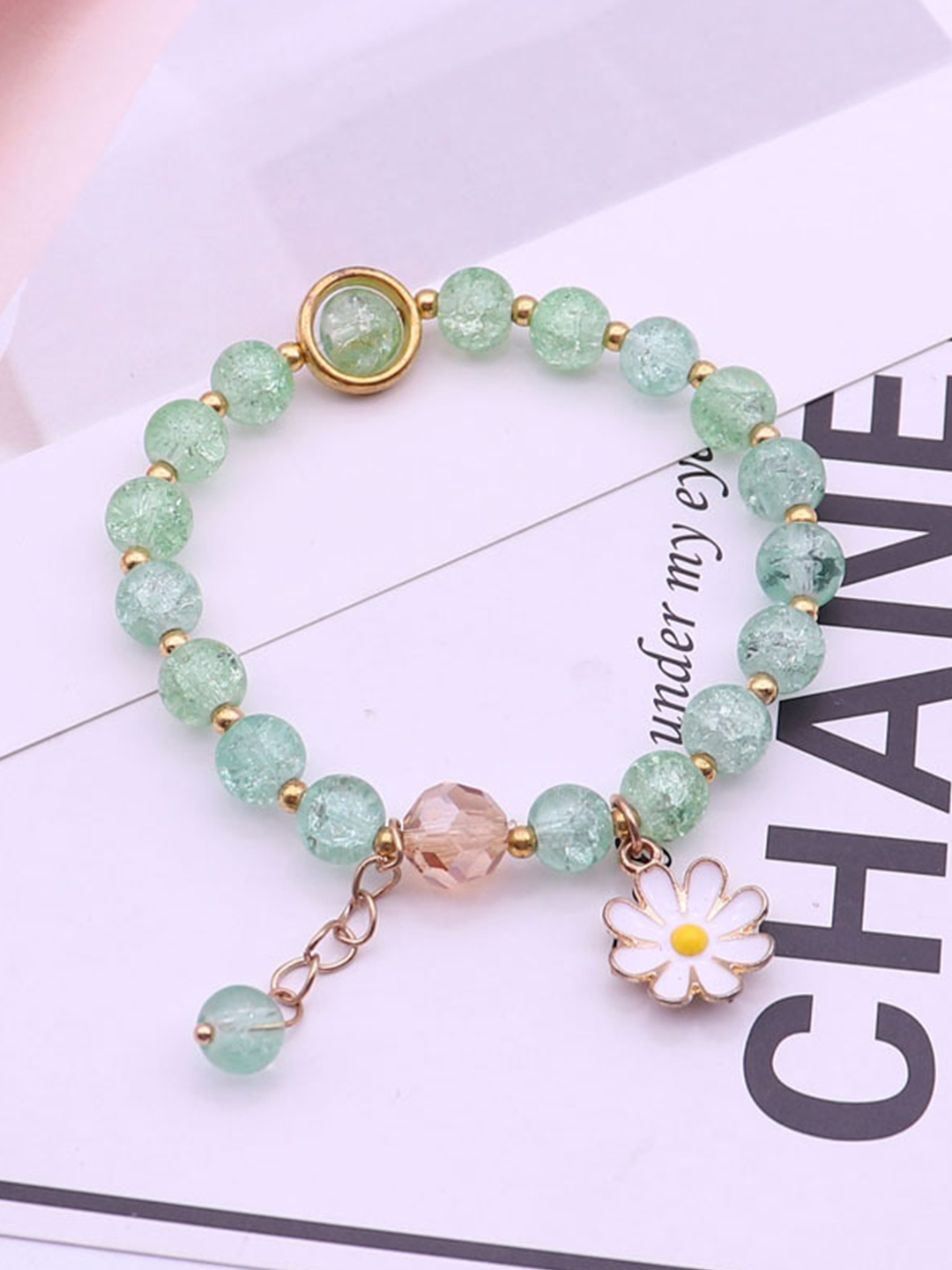 YouBella Jewellery Floral Bracelet for Girls and Women (Green)
